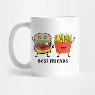 Best Friends - Burger and Fries - Funny Illustration Mug